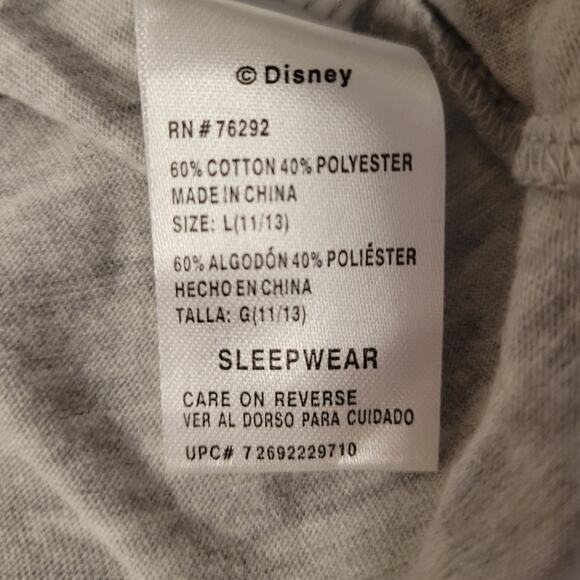 Disney Mickey & Mini Heart T-Shirt PJ Top Valentine's Day Lounge Girl's L(11/13) - Picture 4 of 5